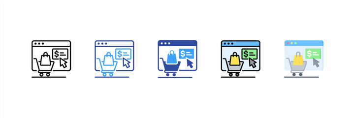 Online Shop Multi Style Icon Set