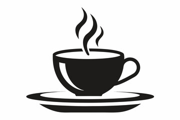 Obraz premium cup saucer steam icon