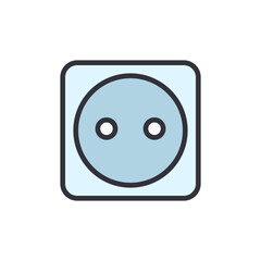 European Electrical Outlet Illustration Depicting Power Supply Unit