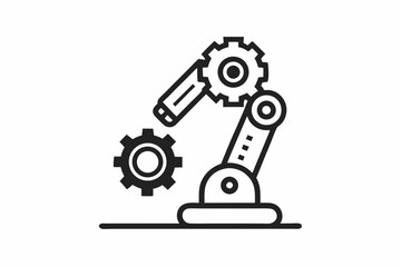 robotic arm gear joint icon