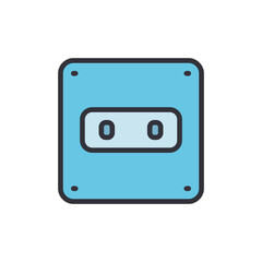 Simplified Electric Wall Socket Illustration With A Transparent Backdrop
