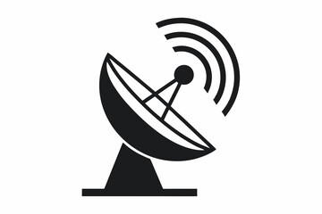 Fototapeta premium satellite dish emitting signal beams