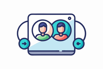 video call icon two profile heads