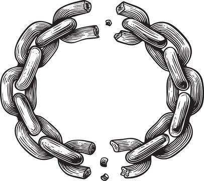 Broken Chain Circle Vector
