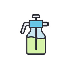 Charming Illustration Of A Spray Bottle With Green Liquid Inside