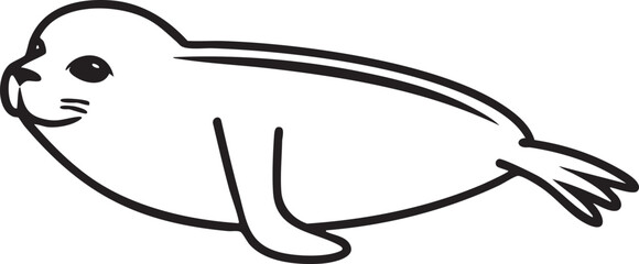 Obraz premium sleek seal gracefully curves along a white background.