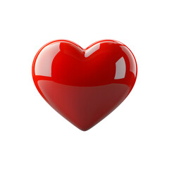 Glossy Red 3D Heart Shape with Reflective Surface for Romantic Valentines and Love Theme Photography