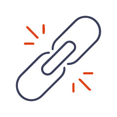 Fototapeta premium Link symbol icon in modern flat style with vibrant colors 