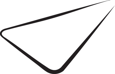 simple black and white paper airplane rests on a flat surface.