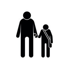 Father and Son. Dad and a Boy.