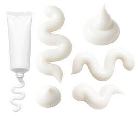 Toothpaste Tube with Various Swirls and Blobs
