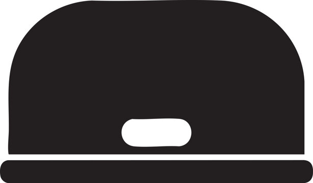 simple black breadbox sits on a wooden surface.
