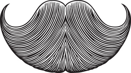 striking black and white of a voluminous mustache.