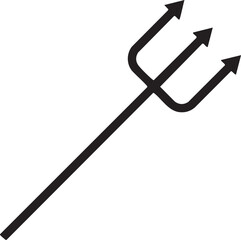 Obraz premium simple black trident rests on a white background.