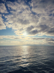 Spring morning in the Great Lakes with sun and clouds
