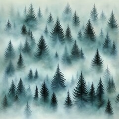 Fototapeta premium Misty Forest Scenery