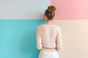 back view of a young woman