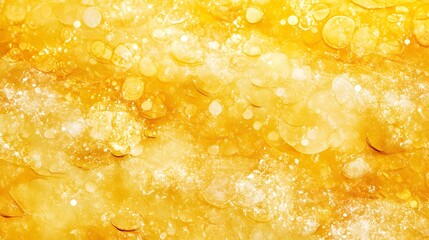 Golden Abstract Background Texture with Bubbles and Light