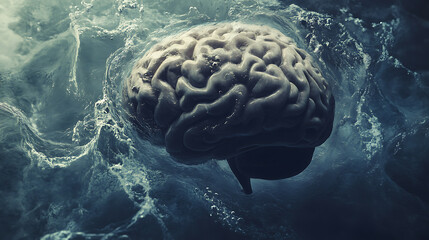 Human Brain Emerging from Turbulent Waters