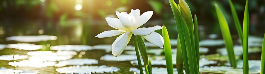 Obraz premium White lotus flower in pond