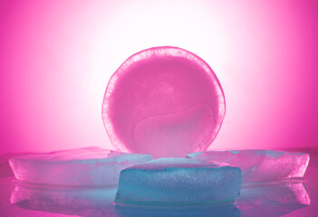 colored ice for podium background