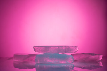 colored ice for podium background
