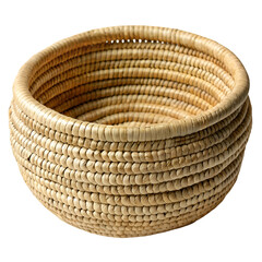 Straw date palm basket with tight weave and natural fibers