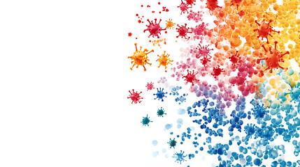 Colorful Viral Particles Illustration