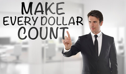 Businessman touching 