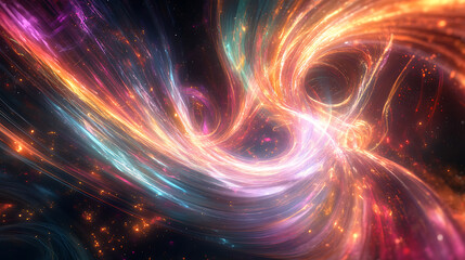 Vibrant Cosmic Swirls in a Starlit Universe