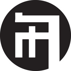 Obraz premium stylized geometric symbol is presented within a dark circle.