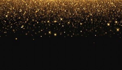 Golden glitter dots border frame on transparent background. 1