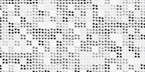 Seamless geometric pattern with hearts. Vector repeating texture