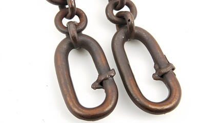 Obraz premium Rusty Metal Chain Links Close Up Detail