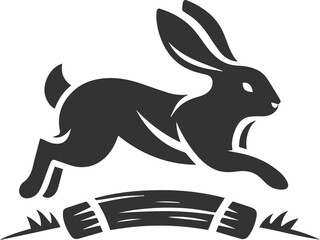 Cute animal vector drawing silhouette of a rabbit isolated graphics element