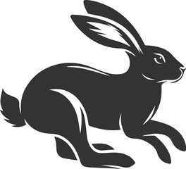Obraz premium Cute animal vector drawing silhouette of a rabbit isolated graphics element