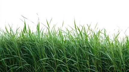 Obraz premium Lush green grass isolated on white background