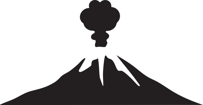 black volcano erupting, simple style clip art preview