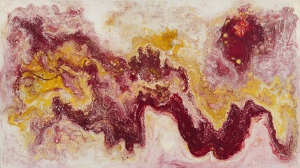 Naklejka premium Abstract Red Gold Fluid Art Painting Texture