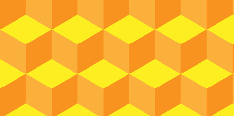 Abstract orange and yellow style minimal blank cubic. Geometric pattern illustration mosaic, square and triangle wallpaper.	

