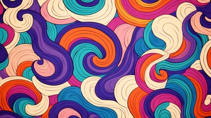 Abstract Swirling Colorful Waves Pattern Design
