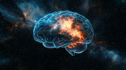 Illuminated Brain in Cosmic Space