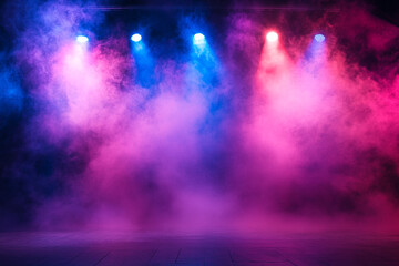 Technicolor fog and stage effect background