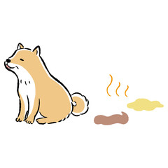 おもらしするシニア犬のイメージイラスト