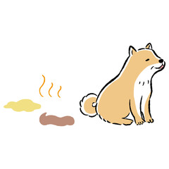 おもらしするシニア犬のイメージイラスト