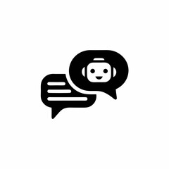 AI Chatbot Service Icon Vector Silhouette Design