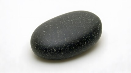Single Dark Grey Spa Stone on White Background
