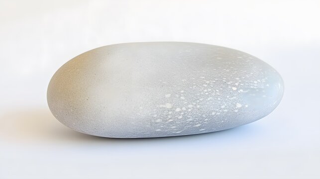 Speckled Grey Stone, Smooth River Rock, Oval Pebble, Minimalist Nature, Zen Garden Decoration, Abstract Background