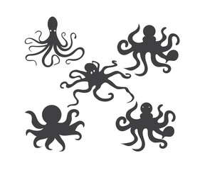 Octopus Bundle; Octopus EPS Bundle; Octopus Clipart, Octopus; Octopus Silhouette; Sea Animals EPS