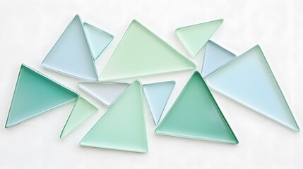 Abstract Green and Blue Triangle Mosaic Pattern